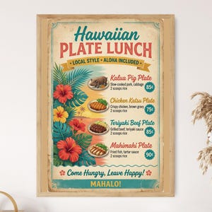 Hawaiian Menu Art - Etsy