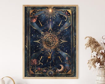 Modern Tarot Card Poster, Contemporary Mysticism Art, Zen Den