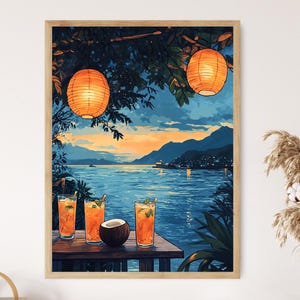 Nha Trang Beach Bar-kunstprint, Vietnamese kustcharme