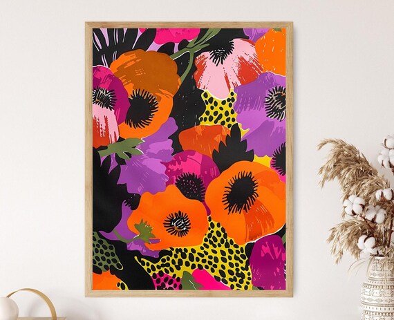 Finnish Design Flower Print, Serene Nordic Decor, Ideal for
