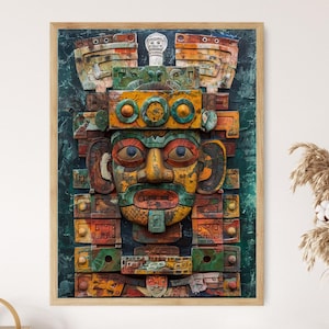 Mayan Mythology Poster, Vibrant Cultural Artwork, Classroom Educational Tool, Special Collector&#39;s Gift