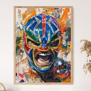 Lucha Libre Vintage Poster, Mexikanisch Wrestling Kunstdruck, Home Gym Decor, Einzigartiges Geschenk für Wrestling Fans