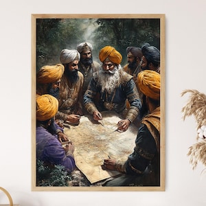 Sikh Generals Strategy Art Print, Ferozeshah Battle Plan