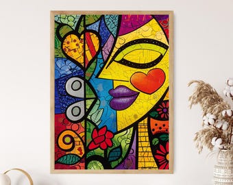 Electric Pop Art Print: Bold Colorful Home Decor
