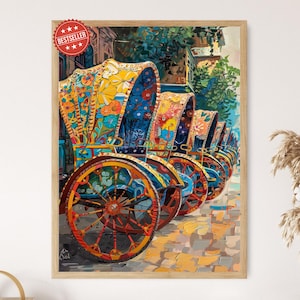 Bangladesh Rickshaw Art Print: Vibrant Bengali Folk Art