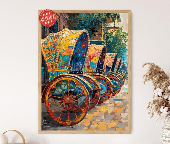 Bangladesh Rickshaw Art Print: Vibrant Bengali Folk Art