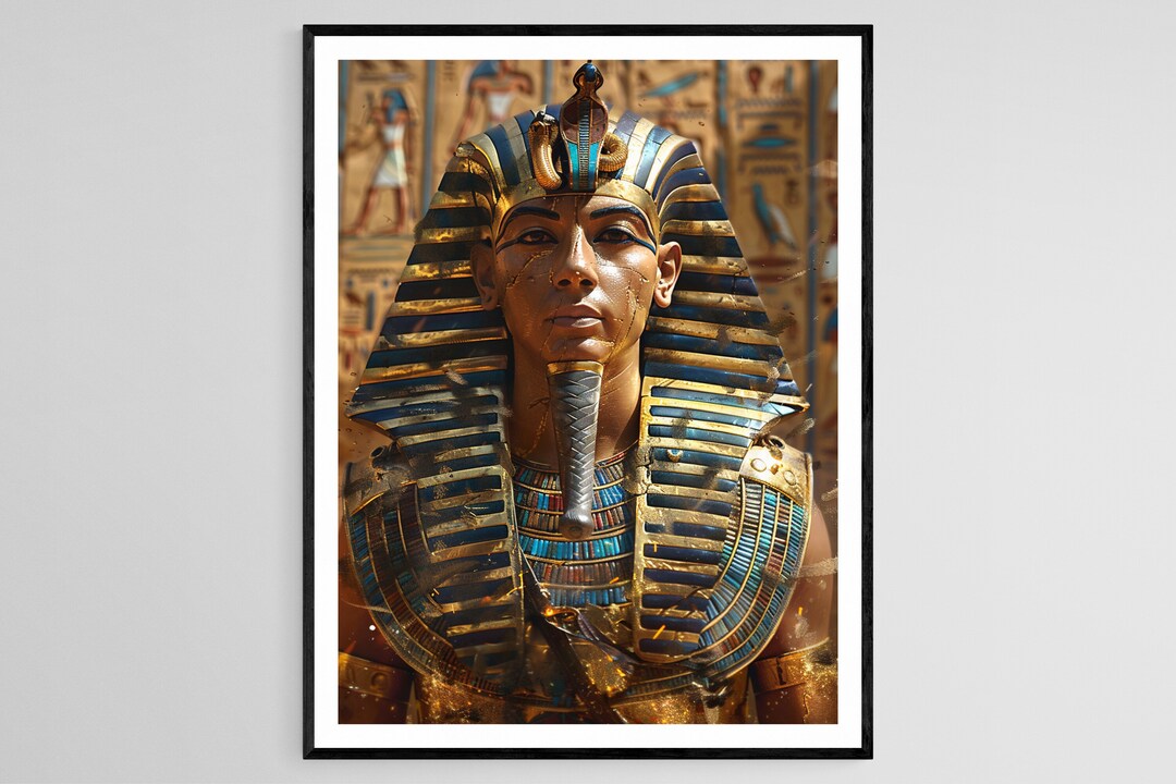 Pharaoh Tutankhamun Painting - Ancient Egyptian Artwork - Etsy