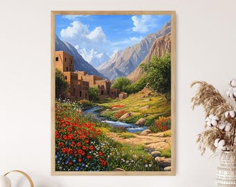Baghdad Ancient Market Art Print, Vibrant Iraq Bazaar Scene - Etsy