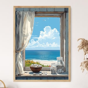 Batumi Fenster Szene Poster, georgische Küste mit Ajika und Folk Objekten, flache Vektor Küstendruck