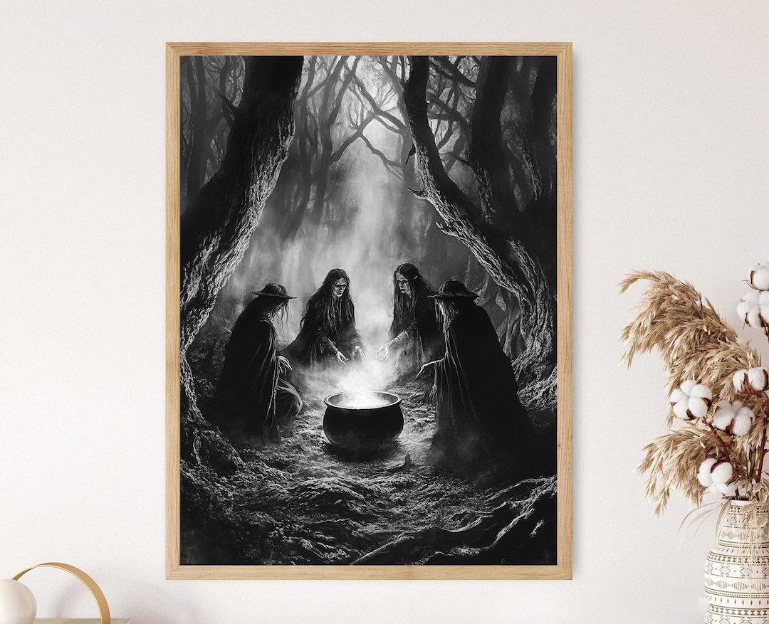 macbeth-s-witches-art-print-eerie-shakespeare-scene-etsy