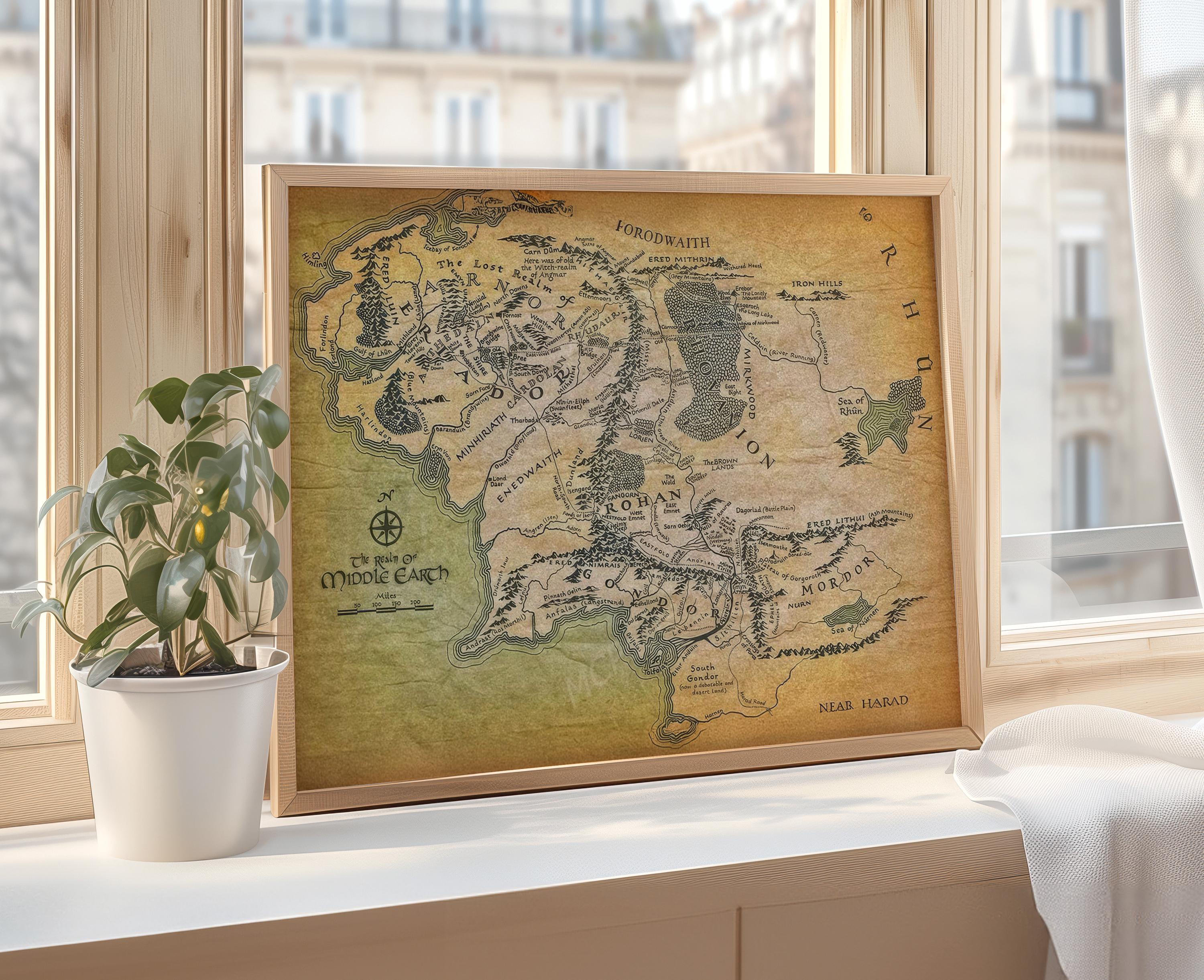 Lord of the Rings Map of Middle Earth Poster - Etsy