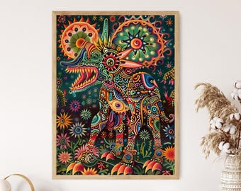 Yarn Painting by Josè Benitez Sanchez, Huichol Art, Tamatsi Maxa