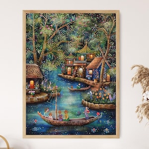 Thai Folklore Art - Traditional Wall Decor, Unique Cultural Home Accent, Authentic Thai Artwork