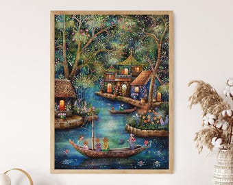 Thai Folklore Art - Traditional Wall Decor, Unique Cultural Home Accent, Authentic Thai Artwork