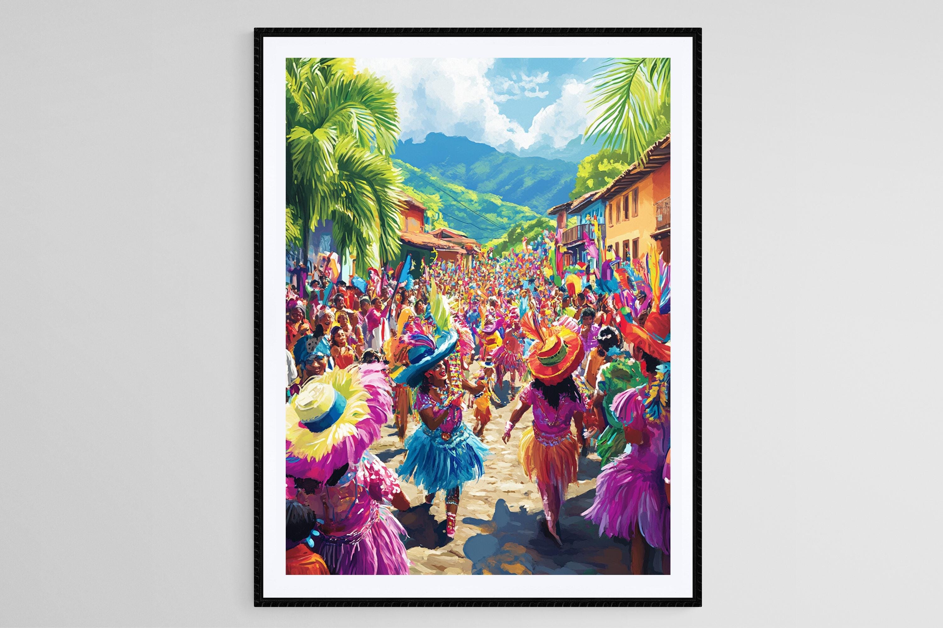 La Ceiba Carnival Art Print, Honduras Festival Illustration - Etsy