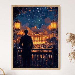 Jay Gatsby at Lavish Party Art Print, The Great Gatsby Decor Poster