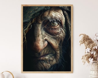 Baba Yaga Art Print: Slavic Witch Illustration, Folklore Decor
