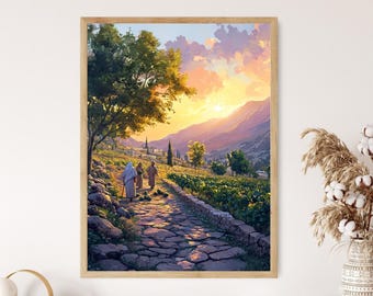 Fig Harvest in Ramallah, Palestinian Farming Scene, Rustic Landscape Art