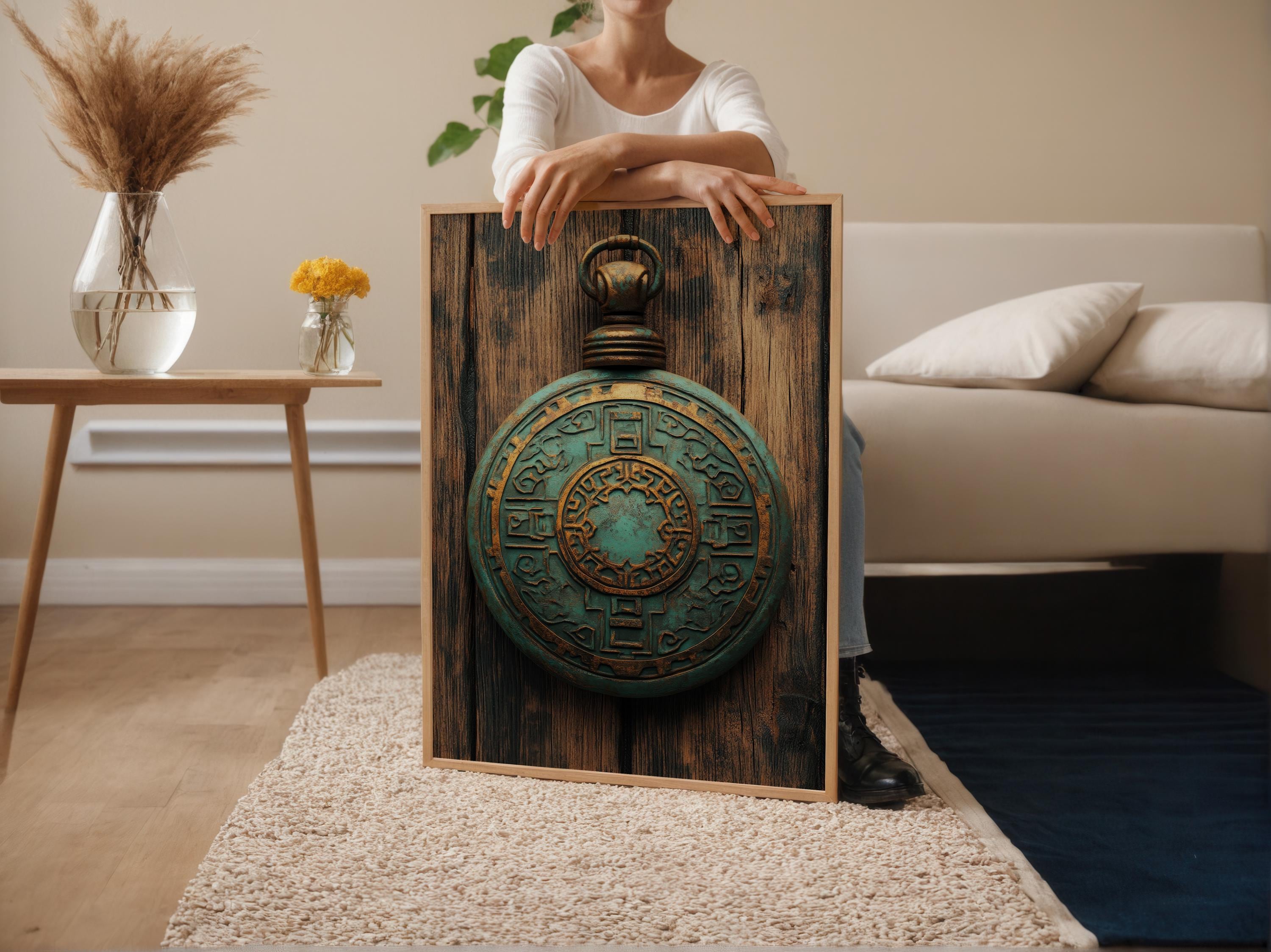 Dong Son Bronze Drum Art Print, Vietnamese Cultural Decor Poster