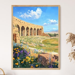 El Djem Amphitheater Art Print, Ancient Roman Ruins in Tunisia