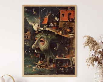 Hieronymus Bosch-inspired Visionary Artwork – Original Surreal