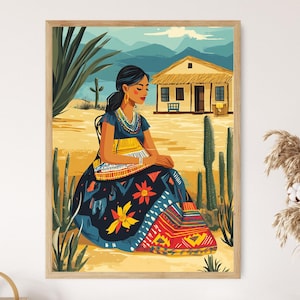 Wayuu Weaving Art Illustration, Colombian Indigenous Culture, Traditional Handcrafted Textiles