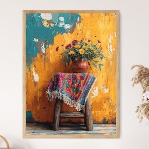 Senegalese Wax Print Textile Art Poster, Vibrant Design