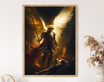 Saint Michael Defeating Lucifer Fine Art Print