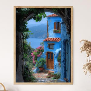 Villa Positano Giclée Print, Stunning Coastal Italian Town Wall Decor, Perfect for Home Office, Unique Gift for Travel Lovers