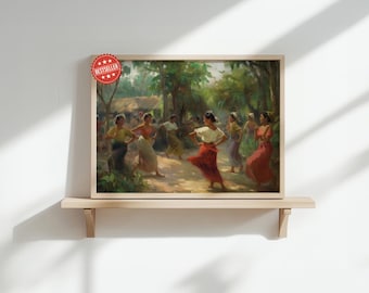 Klimpernder Tanz Kunstdruck: lebhaftes philippinisches Folklore-Wandbild