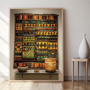 African Wall Rug Ethiopian Rug Art Print: Vibrant African Tribal Decor - Etsy