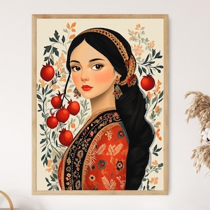 Armenische Frau in traditioneller Kleidung Kunstdruck, Eriwan Kultur