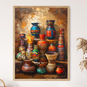 Peinture artisanale sur poterie africaine, art céramique culturel