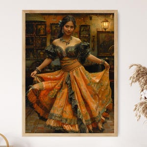 Female Tinikling Dancer Art Print, Vibrant Philippine Folk Dance Wall Decor, Cultural Heritage Artwork, Unique Housewarming Gift