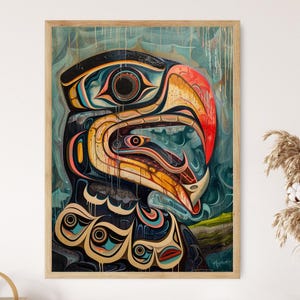 Haida Art Print - Striking Raven Design, Ideal for Living Room Decor, Unique Anniversary Gift