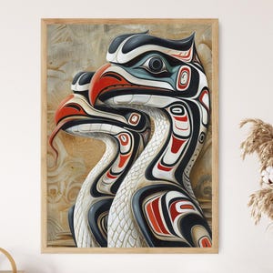Sisiutl Schlange, Haida Fabelwesen Kunstdruck