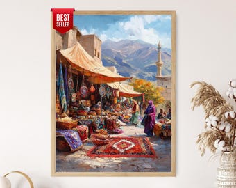 Erbil Kurdish Market, Rugs and Handmade Jewelry, Kurdistan Art Print