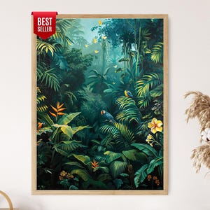 Henri Rousseau inspirierte Dschungel Malerei: Traumhafte Landschaftskunst