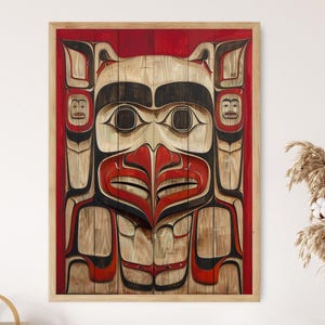 Traditional Haida Art - Bold Totem Print, Cultural Heritage Decor, Unique Father&#39;s Day Gift