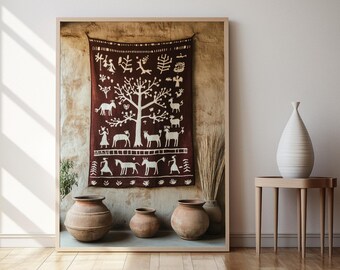 ワルリ・タペストリー：マハラシュトラ州の伝統芸術 - Etsy 日本