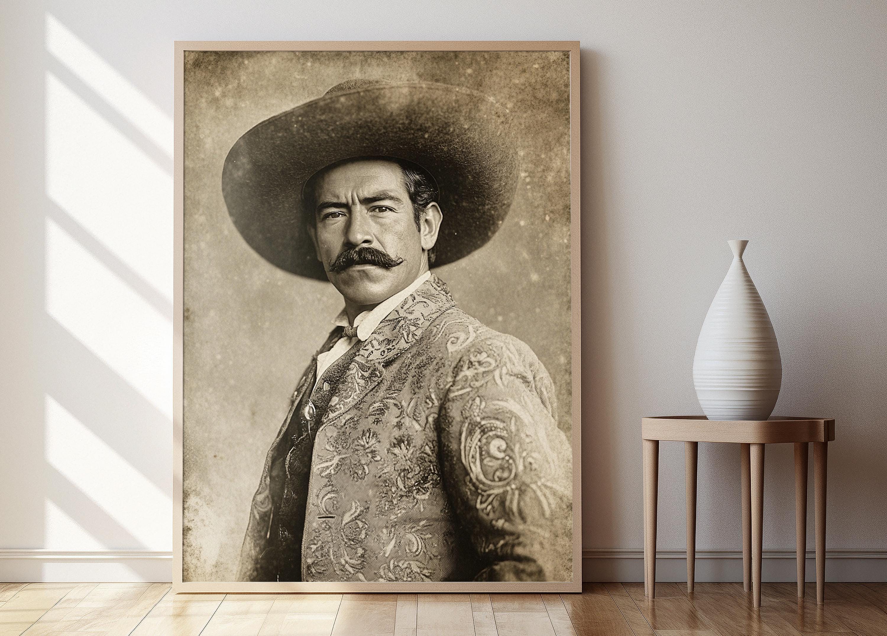 パンチョ・ビリャのヴィンテージ肖像画アートプリント、メキシコ革命の