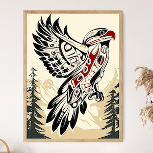 Haida Eagle Art Print, Traditional Formline Style, Strength and Freedom, Pacific Northwest