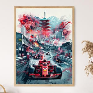 Formula 1 Japan Poster, Stunning F1 Racing Art Print, Sports Enthusiast Wall Décor, Unique Motorsports Gift