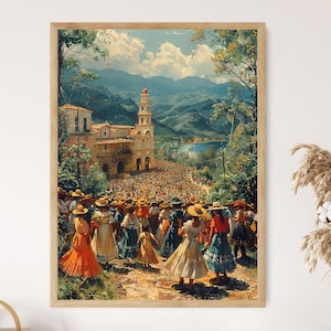 Traditional Salvadoran Festival Celebration Painting