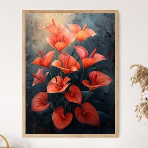 Delicate Anthurium Flower Art, Nature-Inspired Art Print