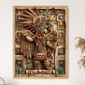 Tribal Aztec Print, Geometric Native Design, Modern Home Aesthetic, Eclectic Decor Gift