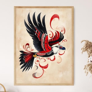 Haida Bald Eagle Art Print, Symbol of Freedom, Tribal Wall Art