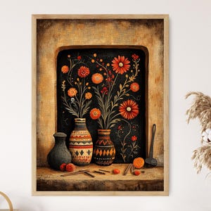 Kantha Stitch Tapestry, Shantiniketan Bangladesh Art Poster