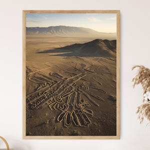 Lignes mystérieuses de Nazca, paysage péruvien coloré, superbe art mural, cadeau de voyage unique