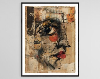 Abstract Dada Art Print - Vibrant Colorful Modern Wall Decor for